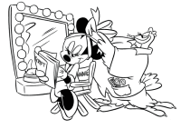 Een kleurplaat van  minnie mouse